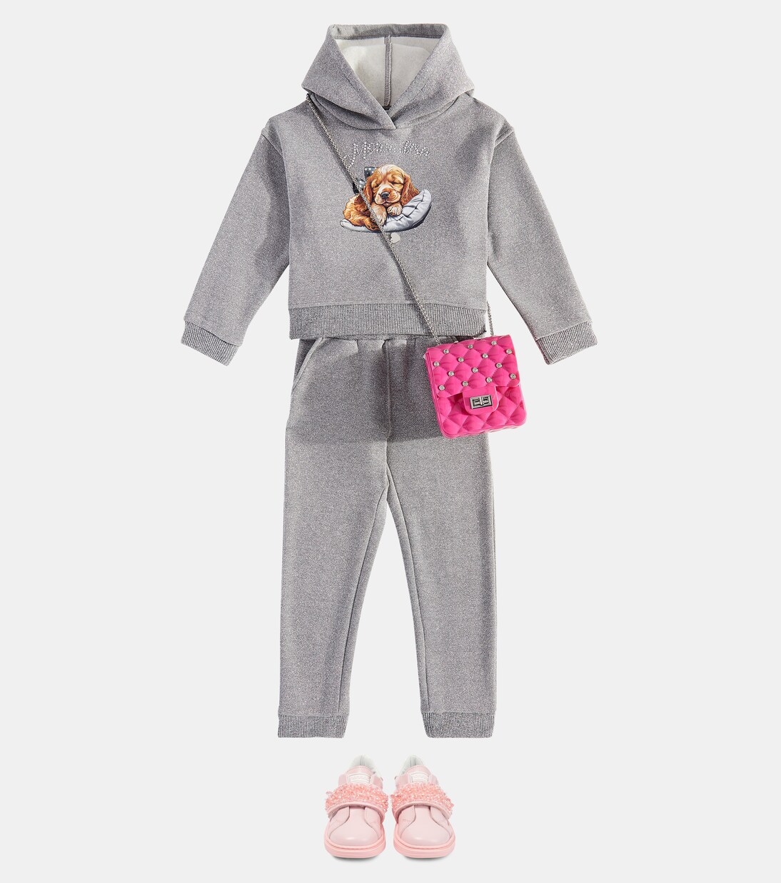 Printed jersey sweatshirt and sweatpants set | Monnalisa