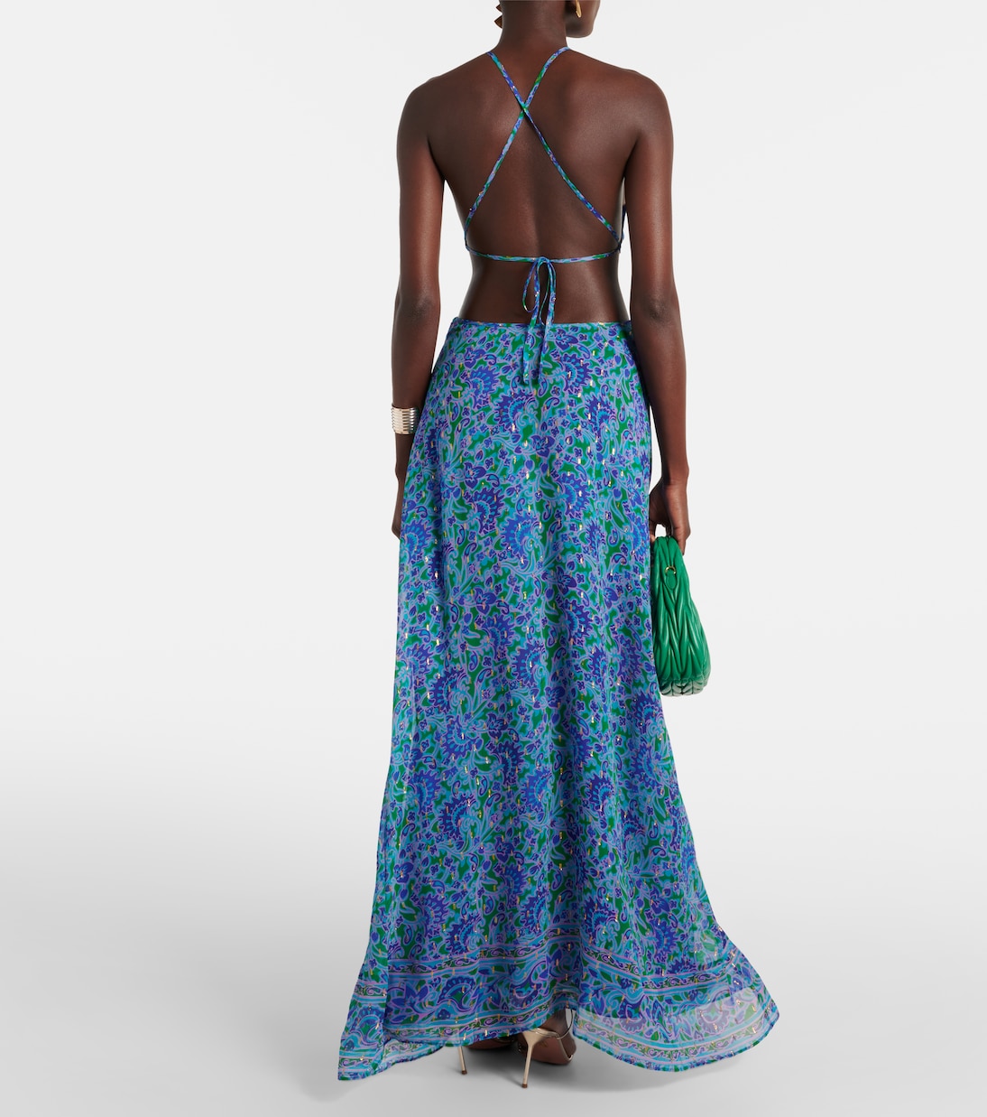 Abito lungo Lenny con cut-out e stampa | Rixo