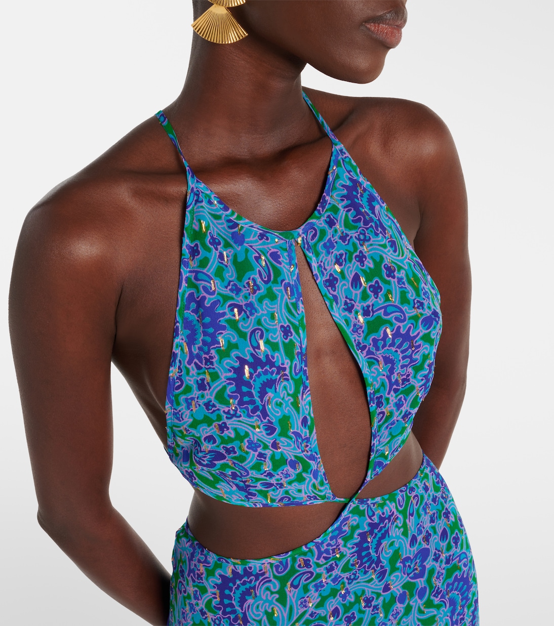 Abito lungo Lenny con cut-out e stampa | Rixo
