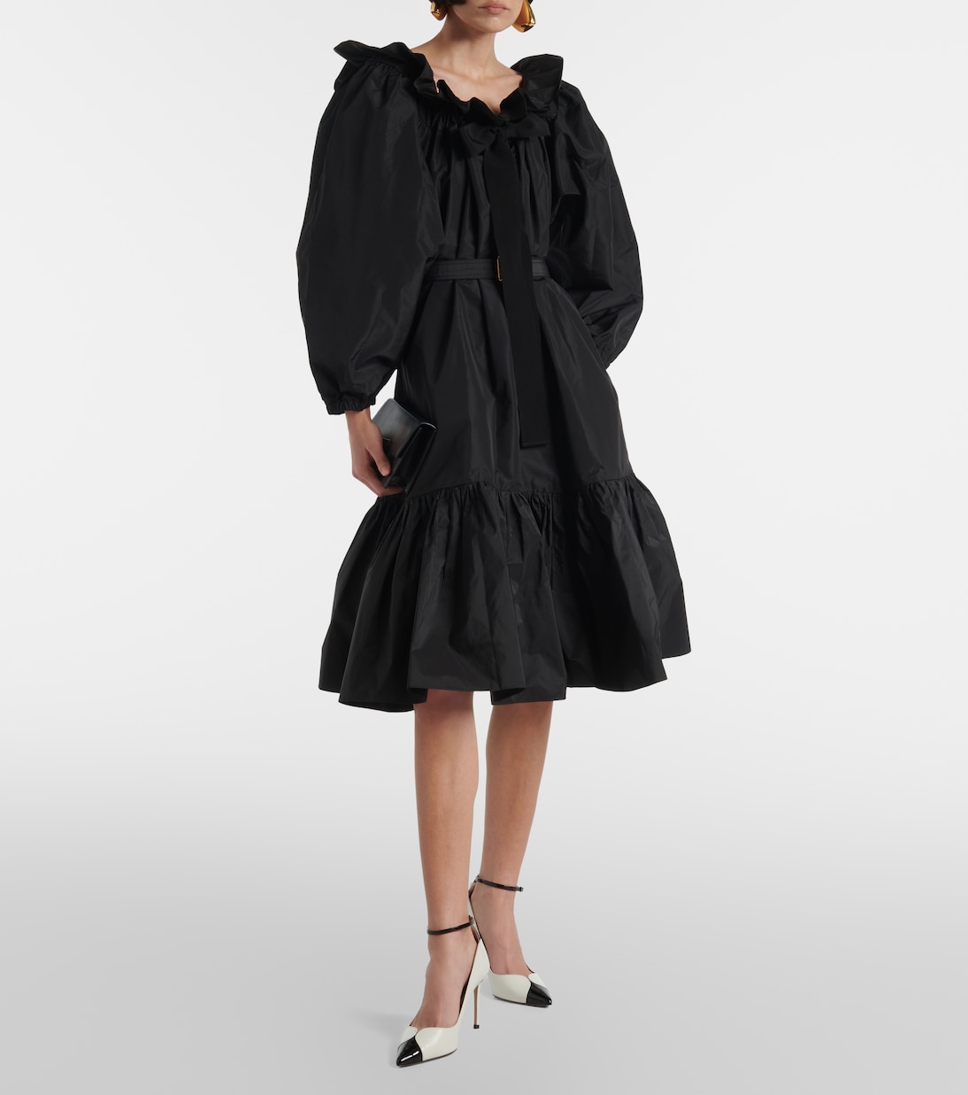 Ruffled tiered faille minidress | Patou