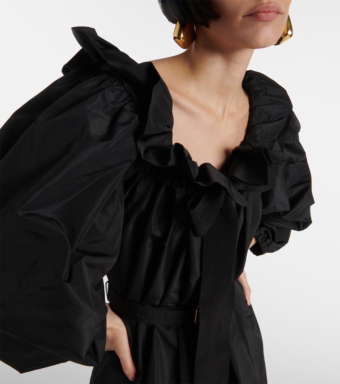 Ruffled tiered faille minidress | Patou
