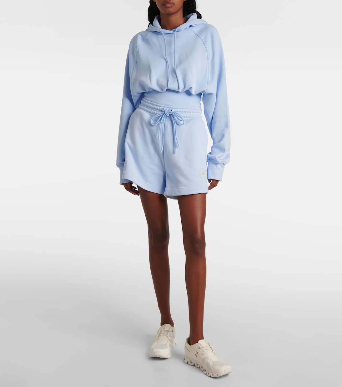 Sweat-shirt à capuche raccourci en coton | Adidas by Stella McCartney