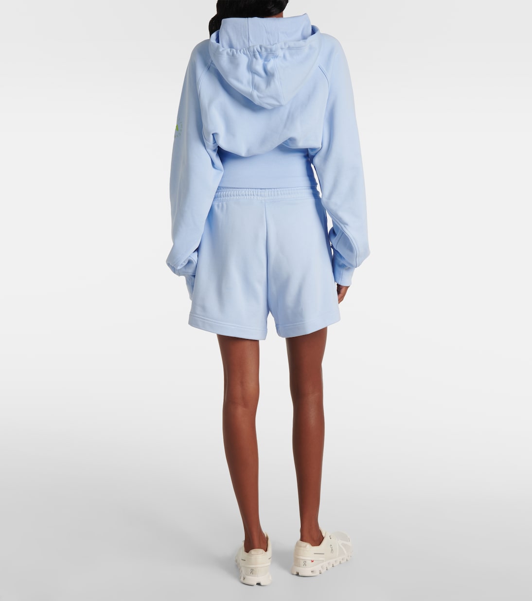Sweat-shirt à capuche raccourci en coton | Adidas by Stella McCartney