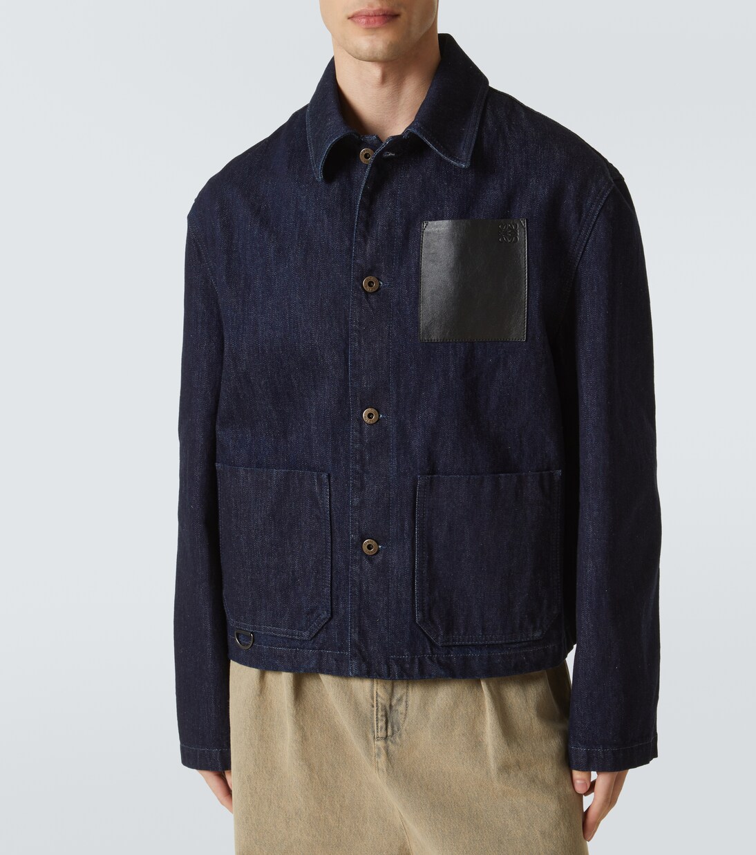 Jeansjacke mit Leder | Loewe