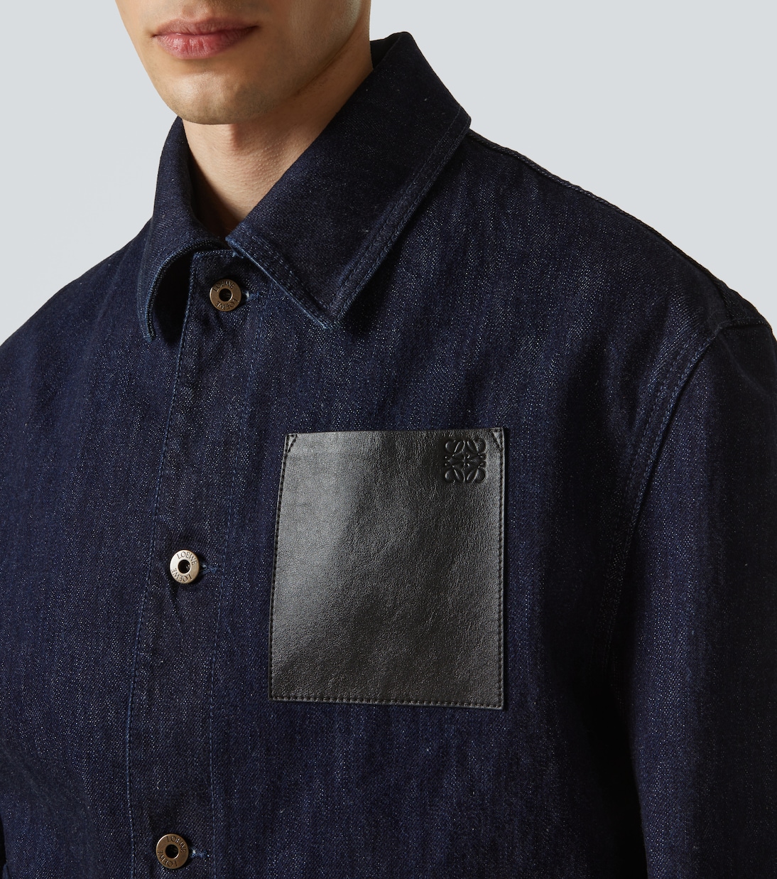 Jeansjacke mit Leder | Loewe