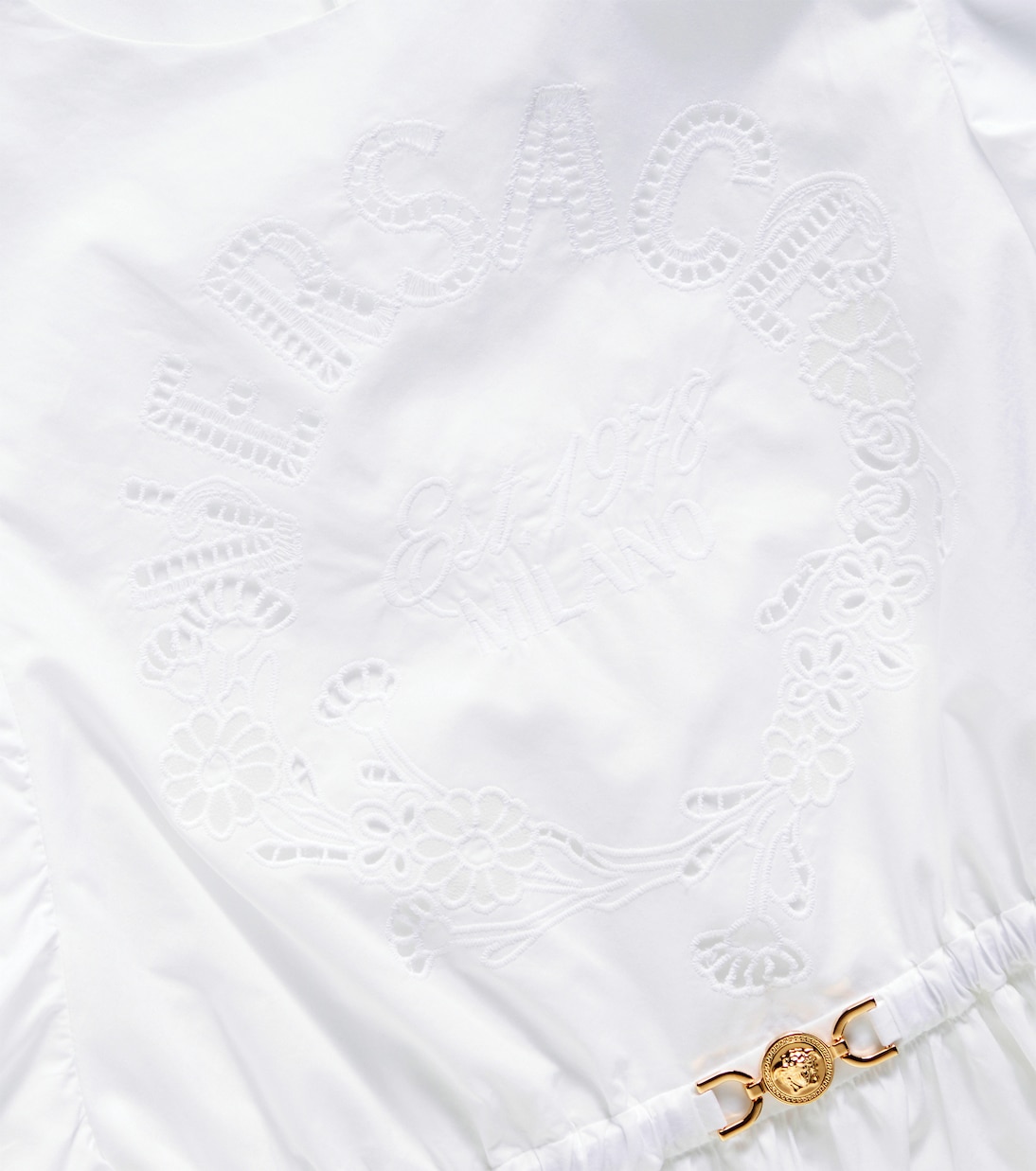 Besticktes Kleid aus Baumwollpopeline | Versace Kids