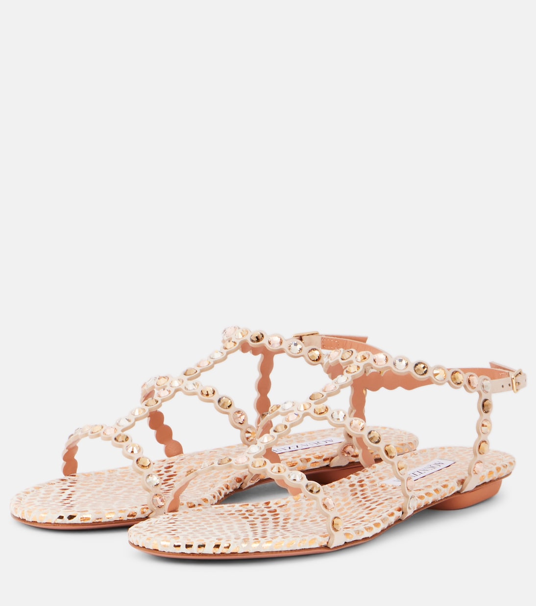 Sandalen Tequila aus Leder mit Kristallen | Aquazzura