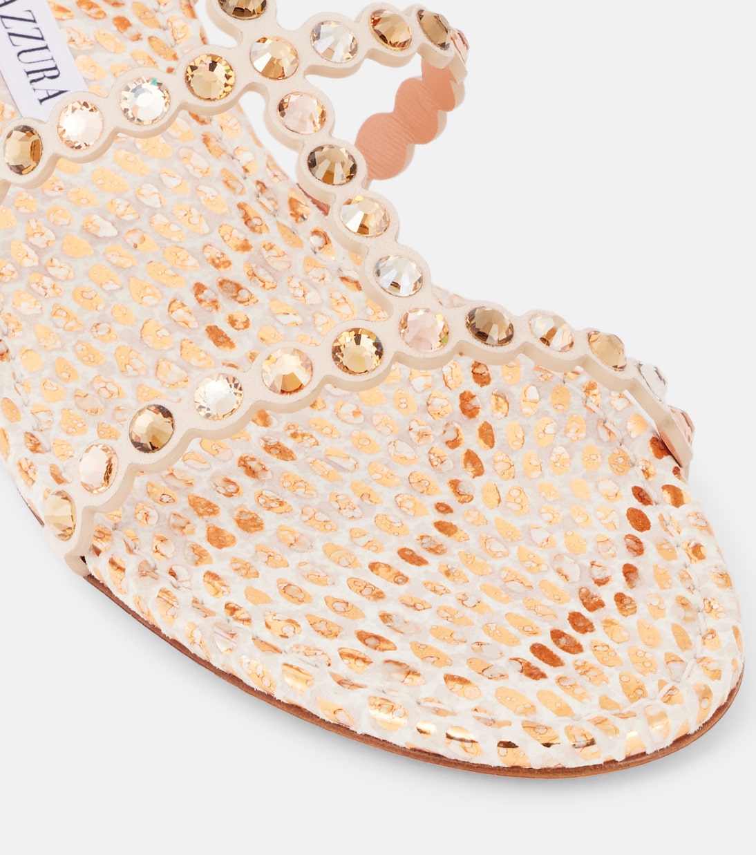 Sandalen Tequila aus Leder mit Kristallen | Aquazzura