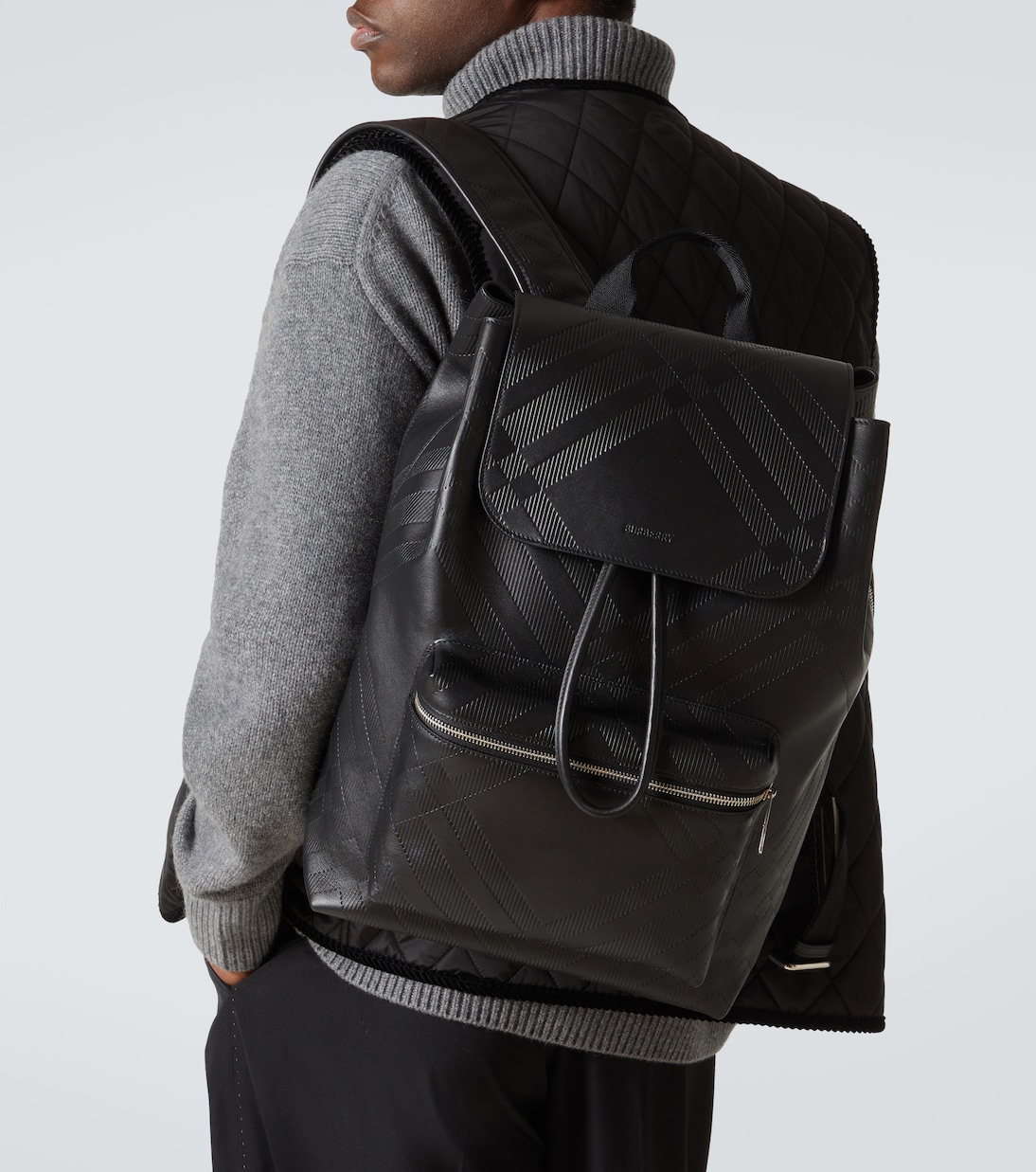 Sac à dos Burberry Check en cuir | Burberry