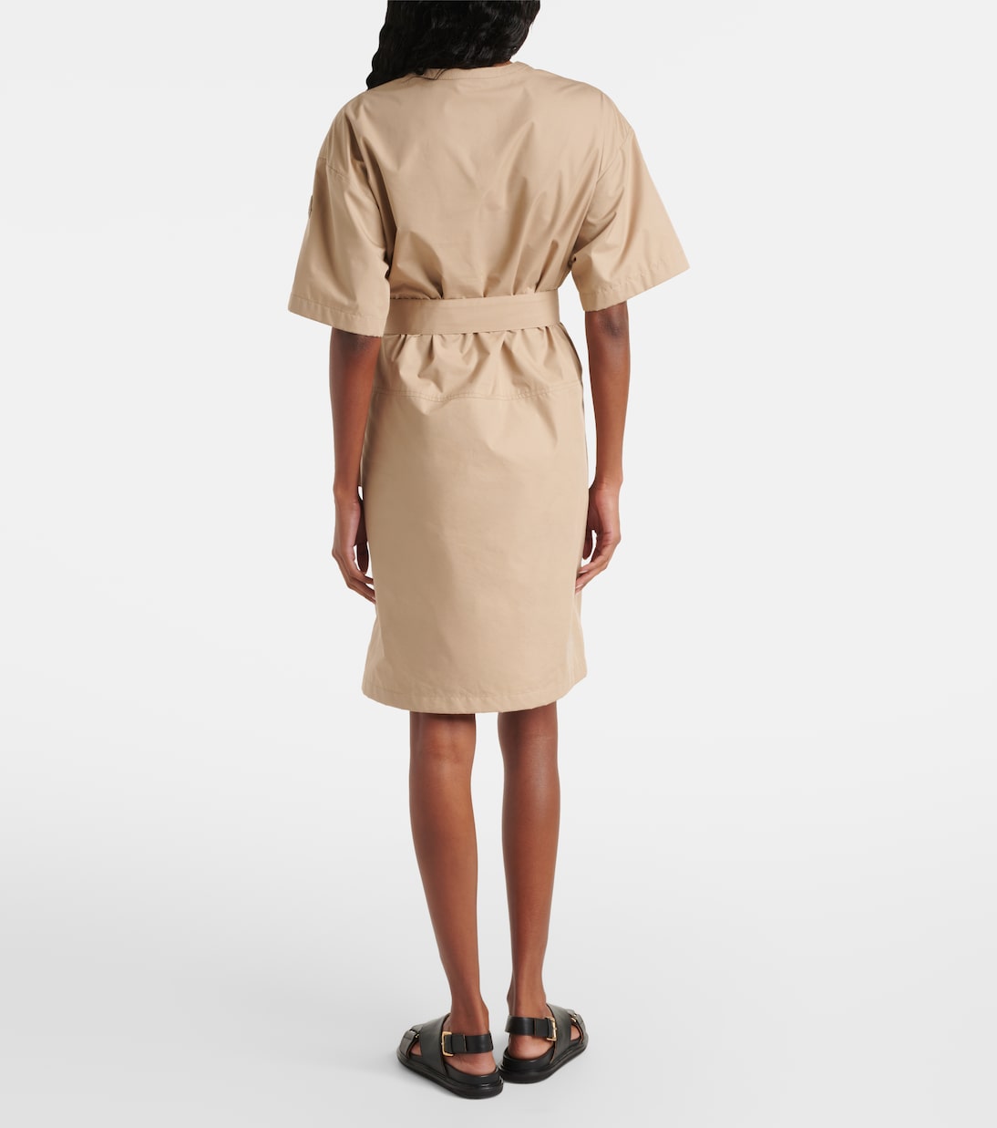 Abito corto in misto cotone con cintura | Moncler