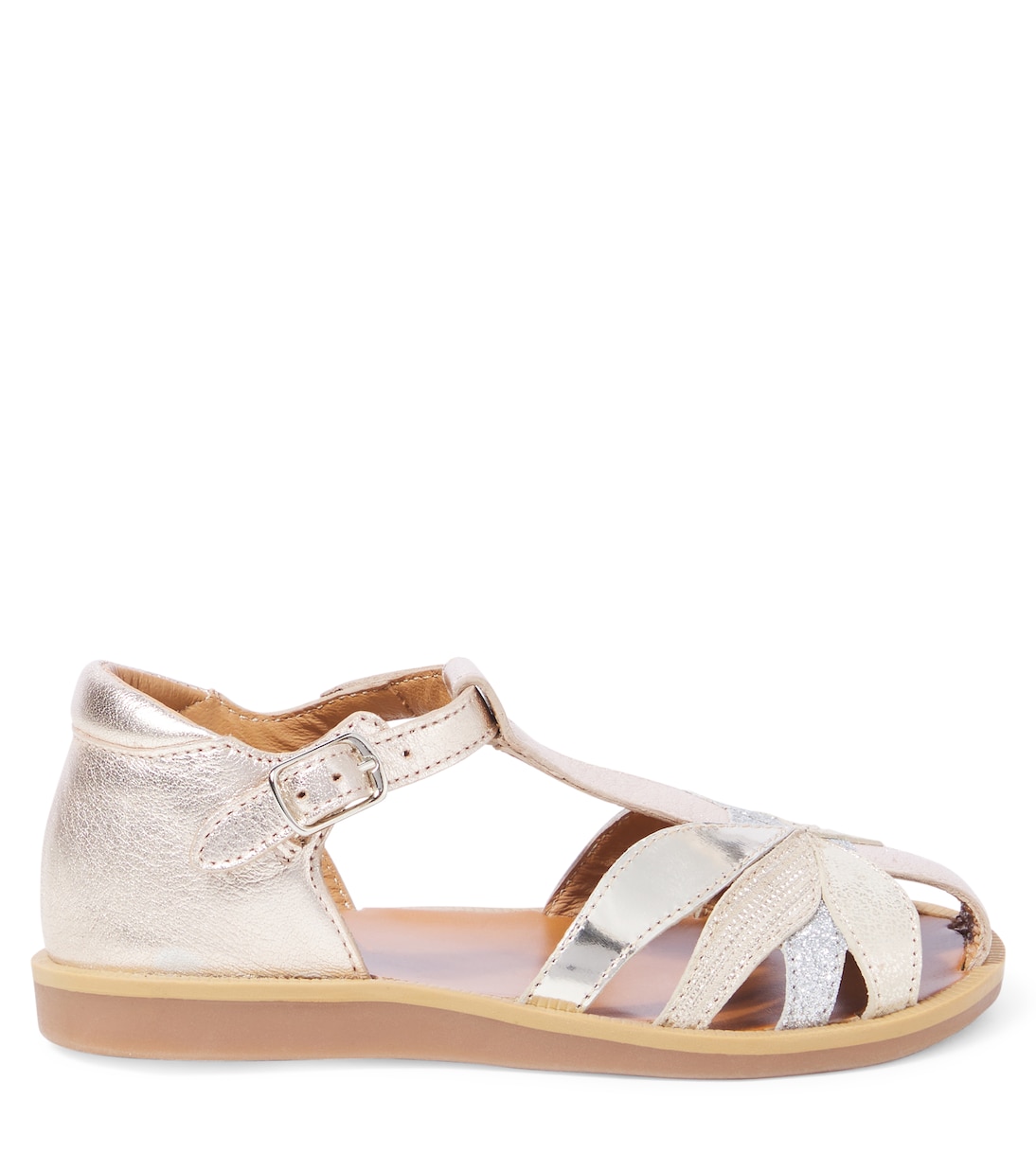 Sandali Poppy Oto in pelle metallizzata | Pom d'Api