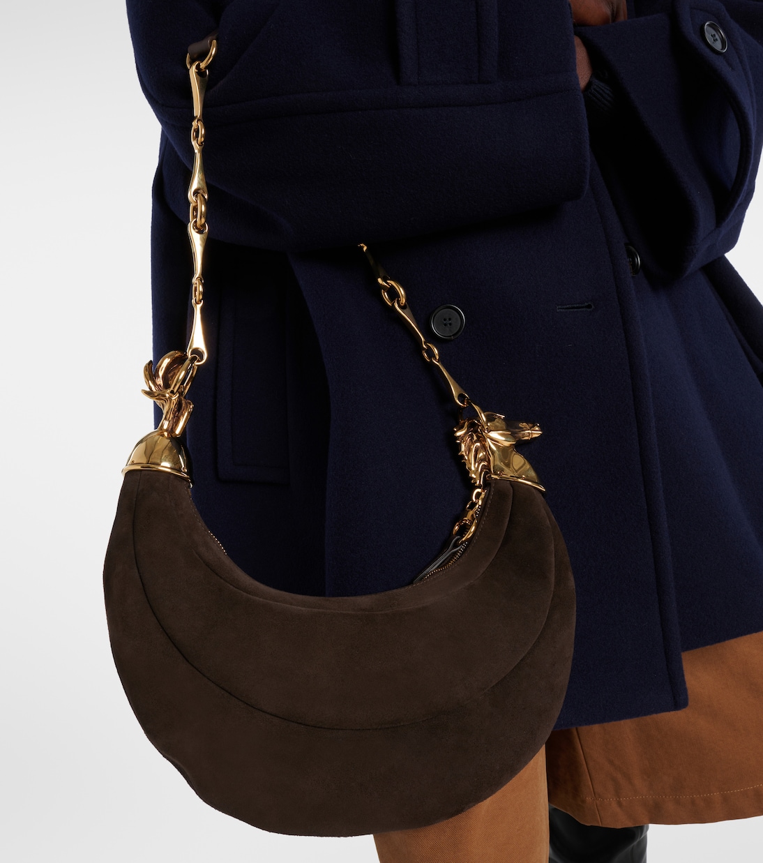 Borsa a spalla Chain Horse Small in suede | Chloé