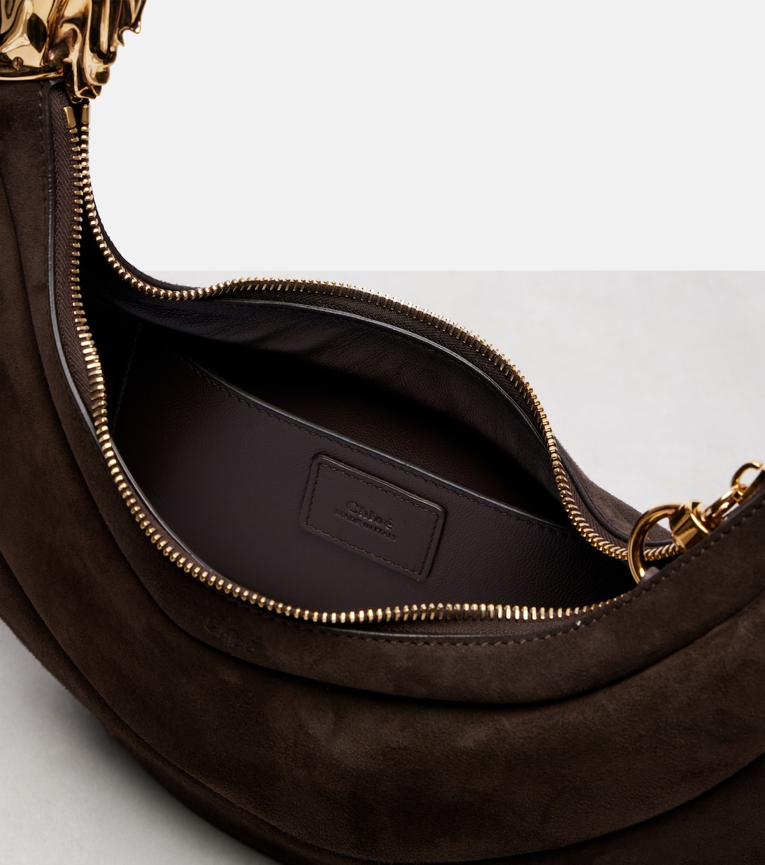 Borsa a spalla Chain Horse Small in suede | Chloé