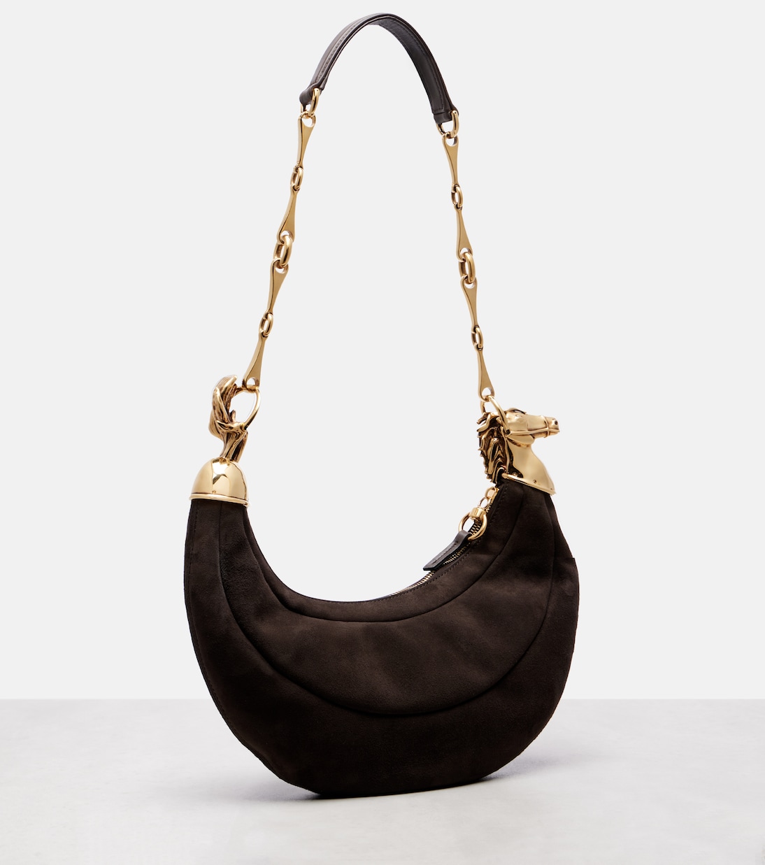 Borsa a spalla Chain Horse Small in suede | Chloé