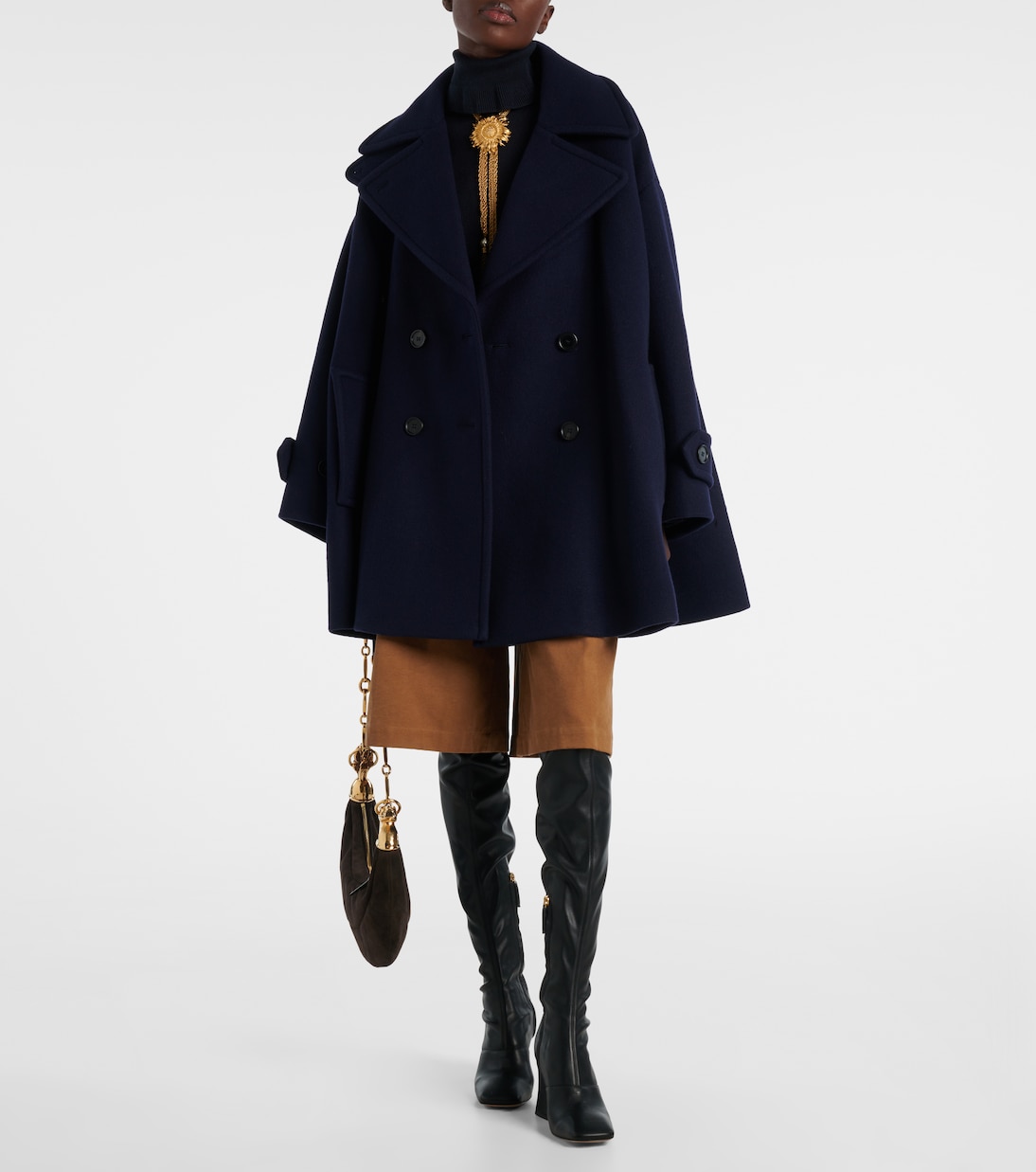 Borsa a spalla Chain Horse Small in suede | Chloé
