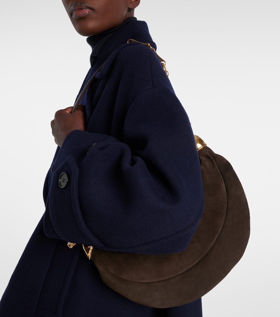 Borsa a spalla Chain Horse Small in suede | Chloé