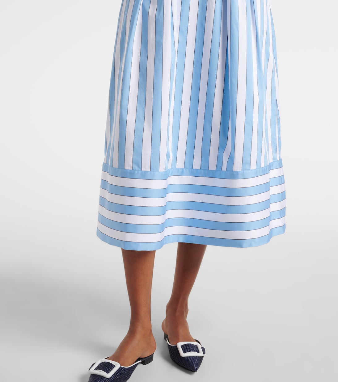 Abito midi Nilah in cotone a righe | Rebecca Vallance