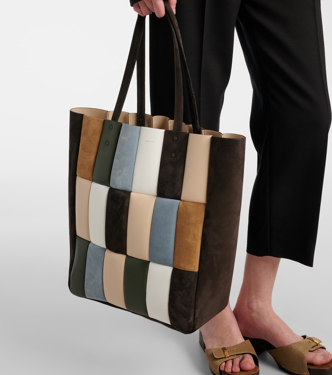 Zoe Large patchwork leather tote bag | Khaite