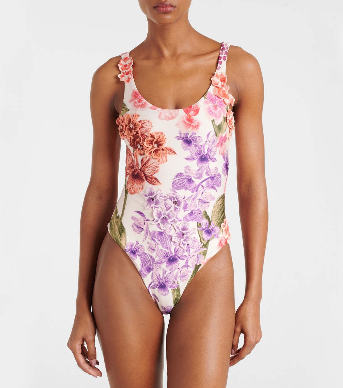 Floral-appliqué swimsuit  | Agua by Agua Bendita