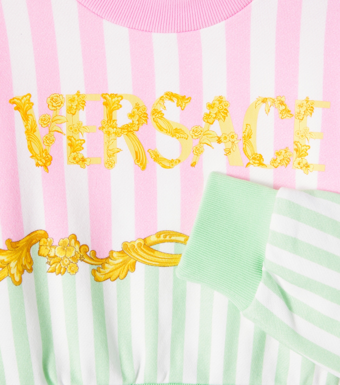Barocco Leaf cotton sweatshirt | Versace Kids
