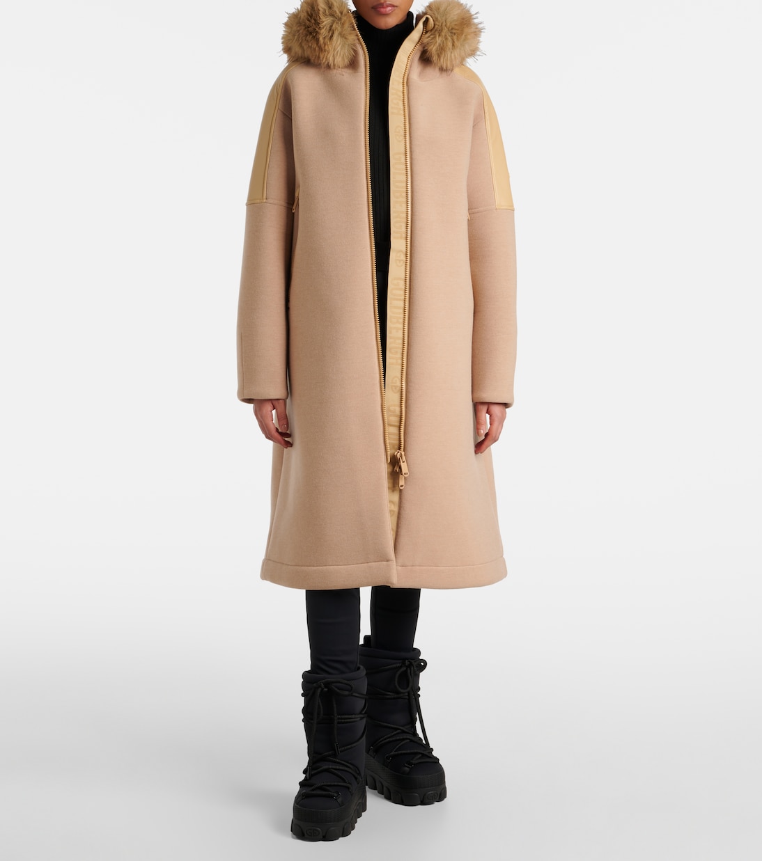 Ember faux fur-trimmed coat | Goldbergh