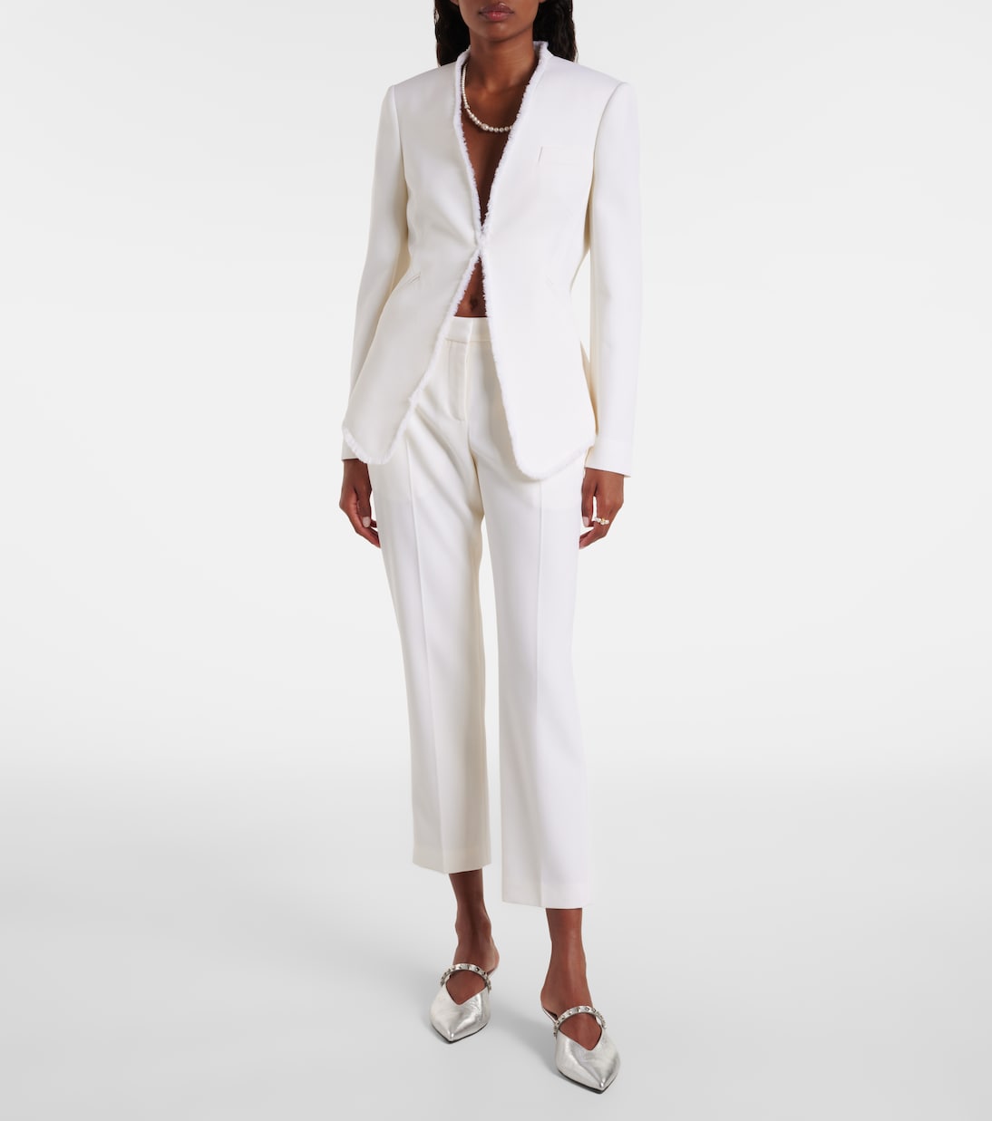 Cropped wool gabardine flared pants | McQueen