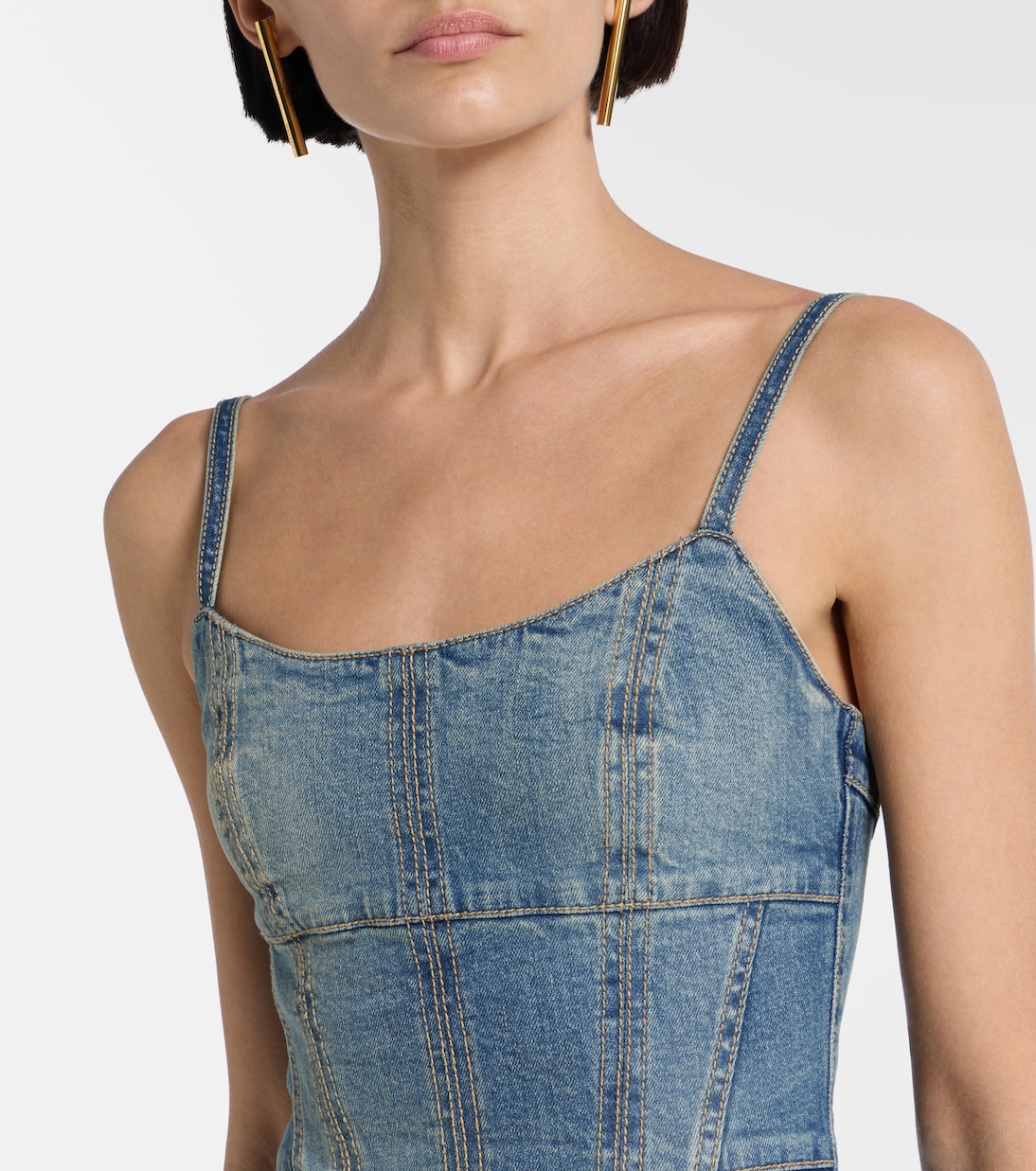 Denim midi dress | McQueen