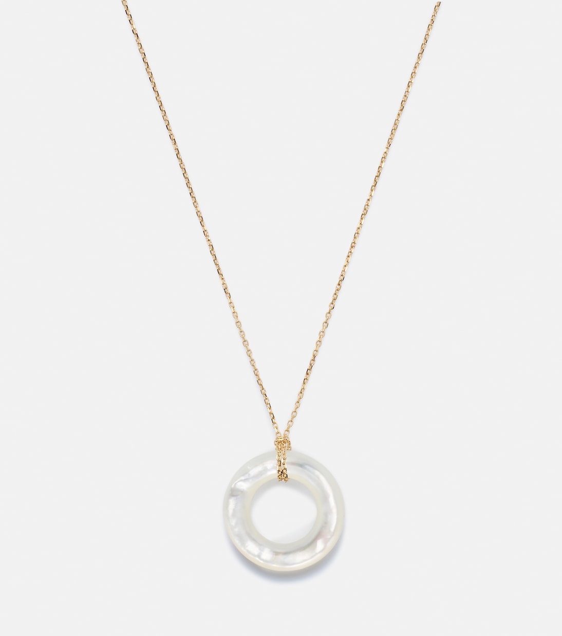 14kt gold pendant necklace with mother-of-pearl | Mateo