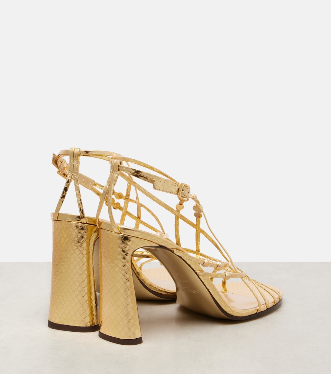 Felice 95 beaded metallic leather sandals | Jimmy Choo