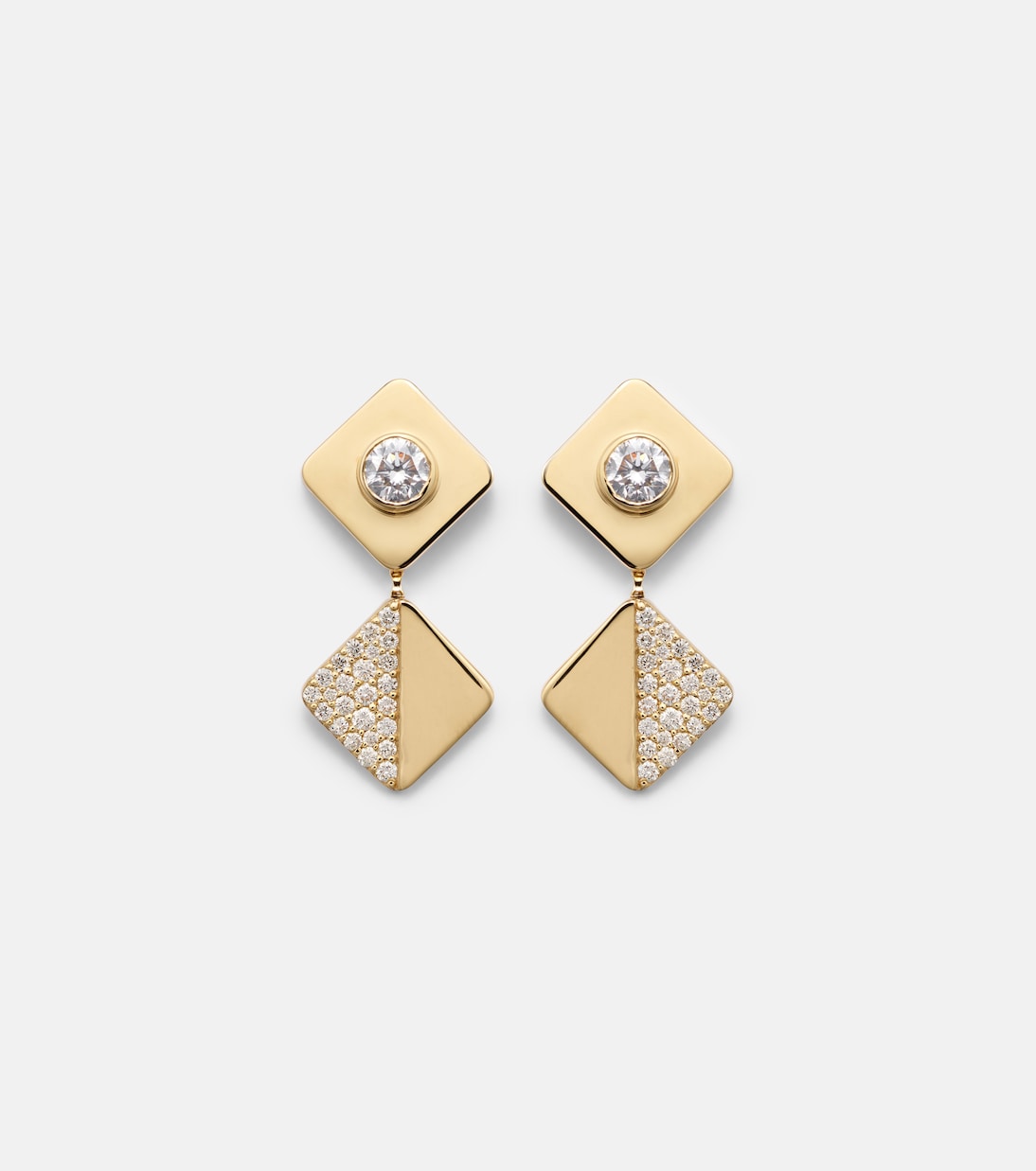 18kt gold earrings with diamonds | Ileana Makri