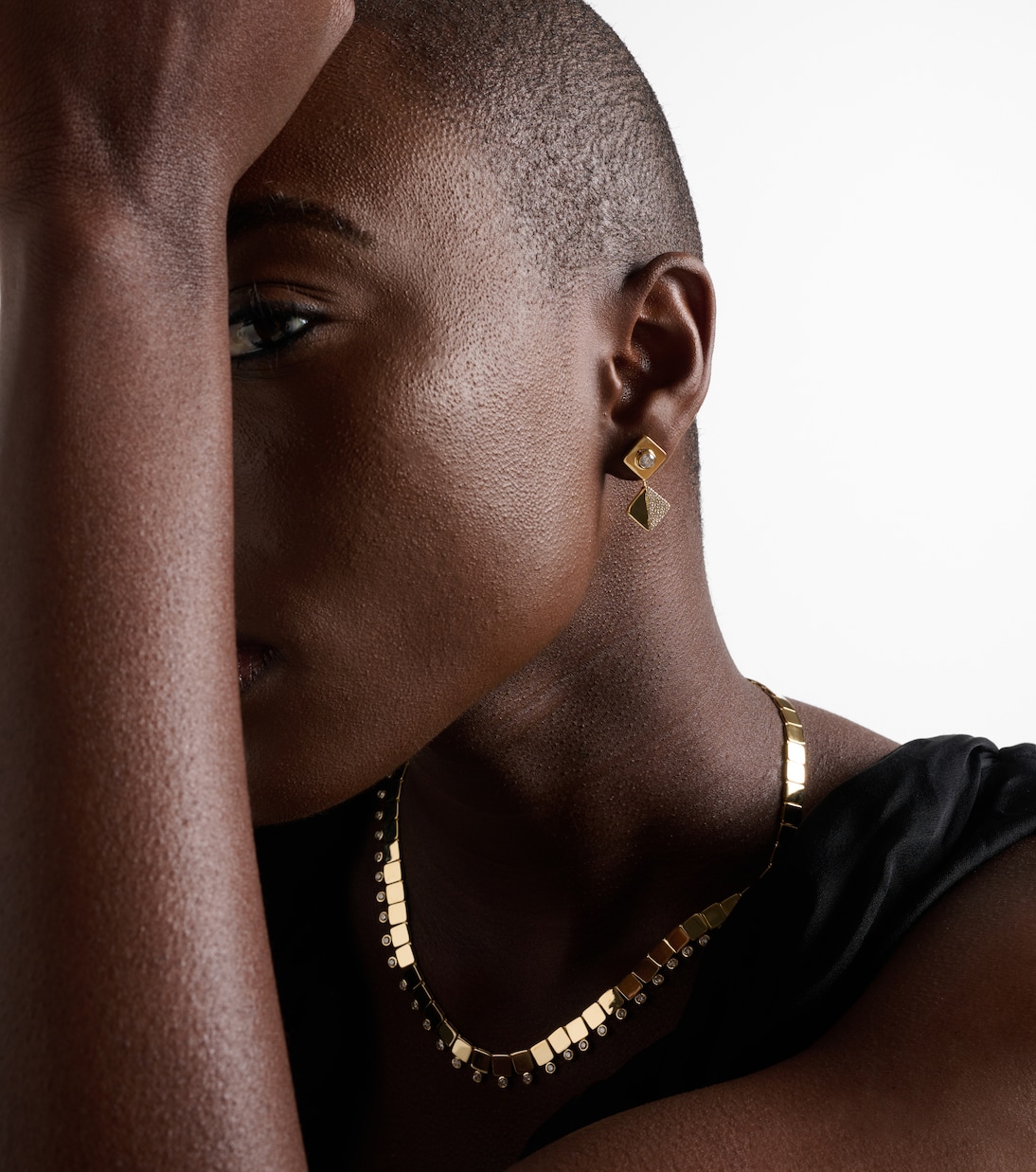 18kt gold earrings with diamonds | Ileana Makri