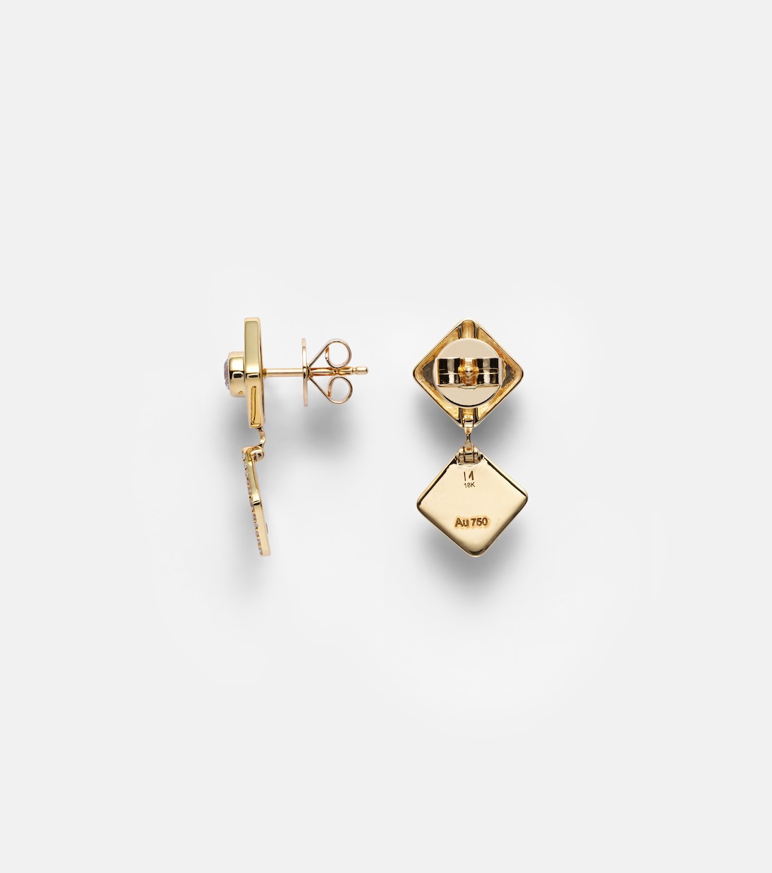 18kt gold earrings with diamonds | Ileana Makri