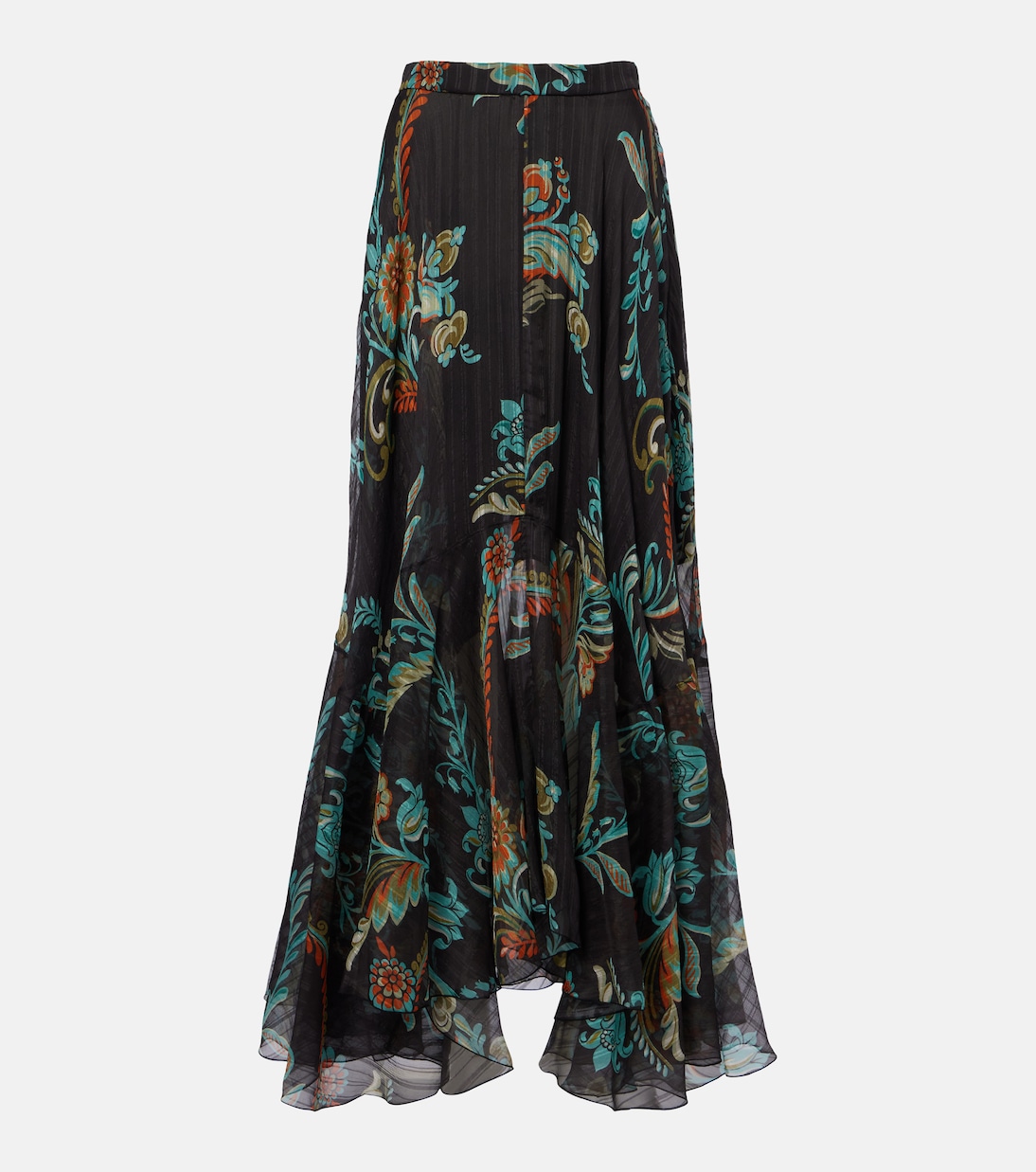 Printed silk satin maxi skirt | Etro