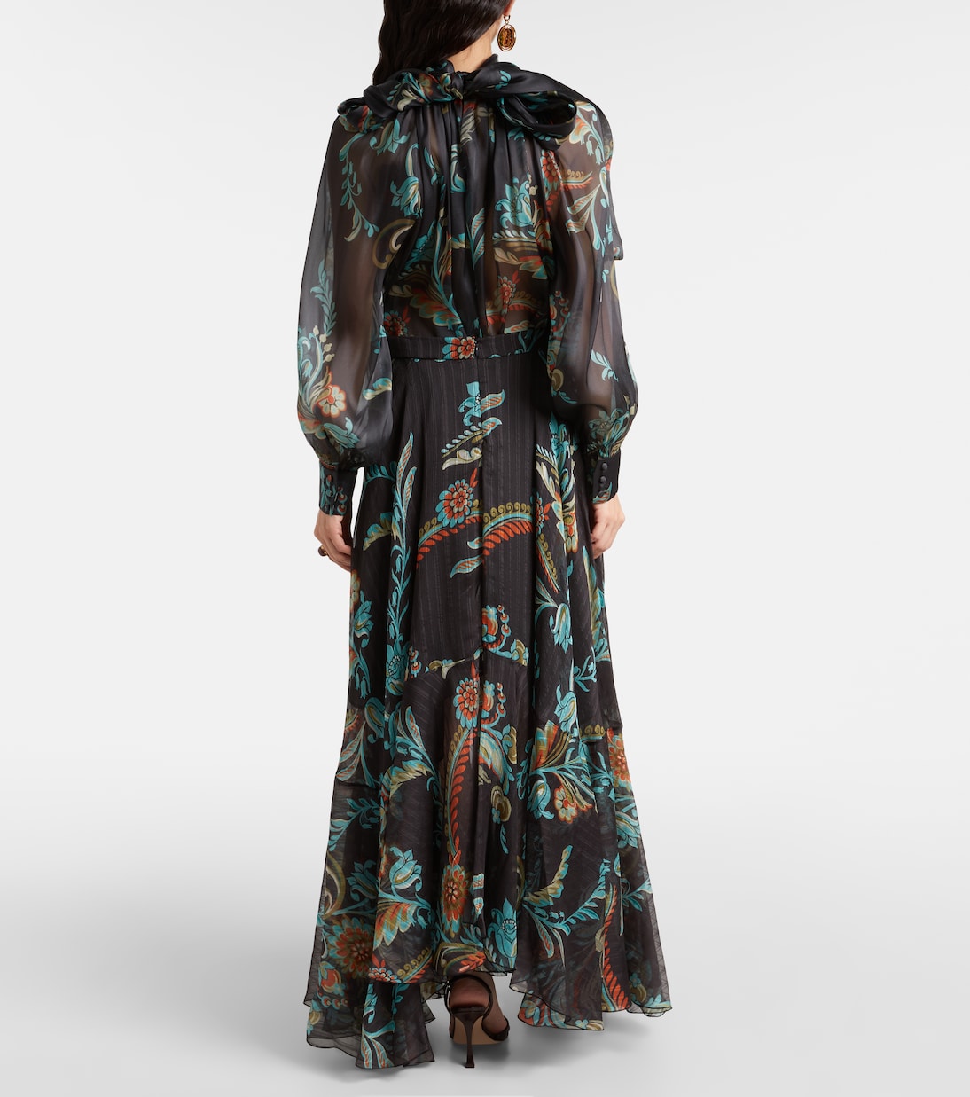 Printed silk satin maxi skirt | Etro