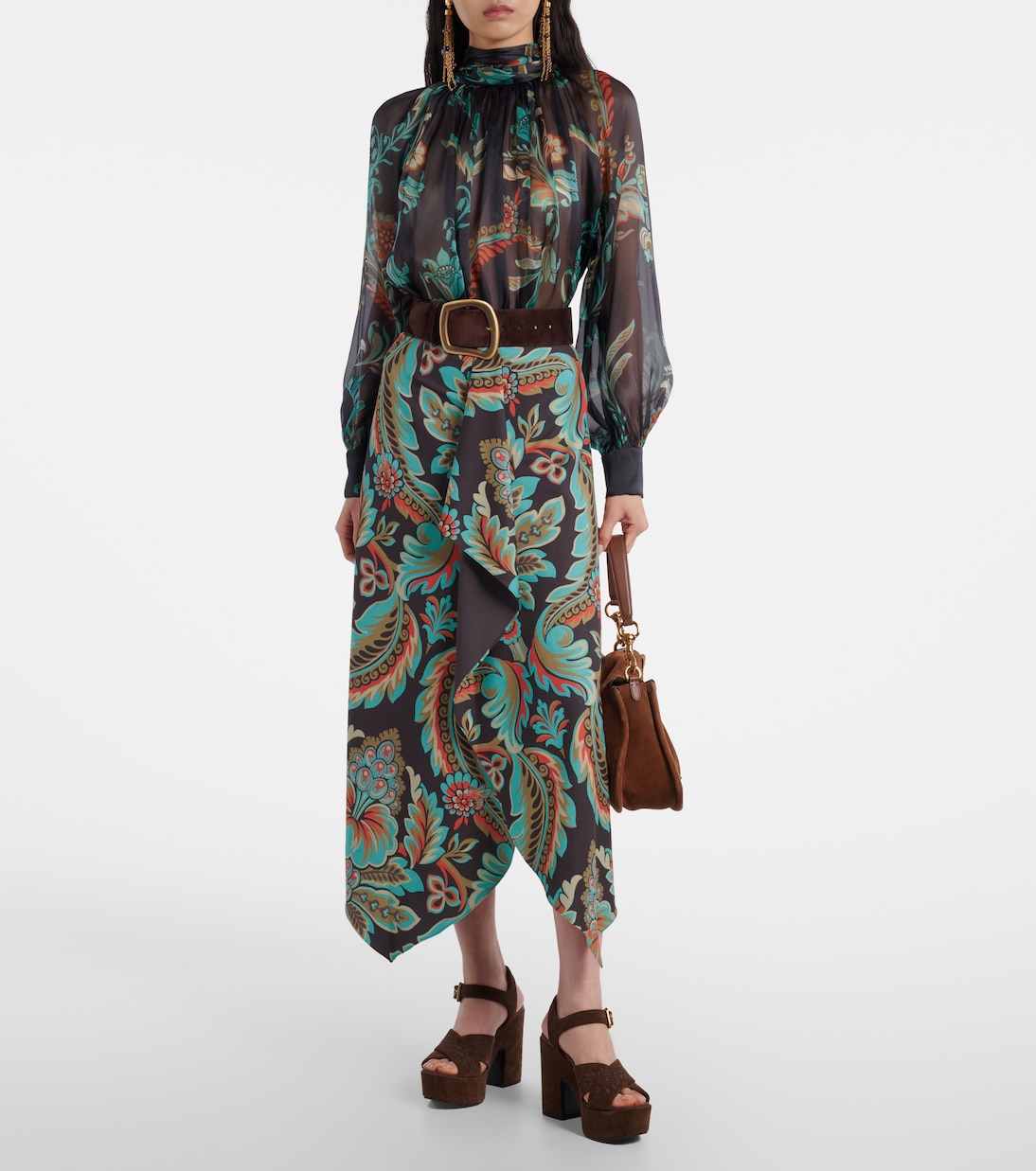 Blusa de chifón de seda floral | Etro