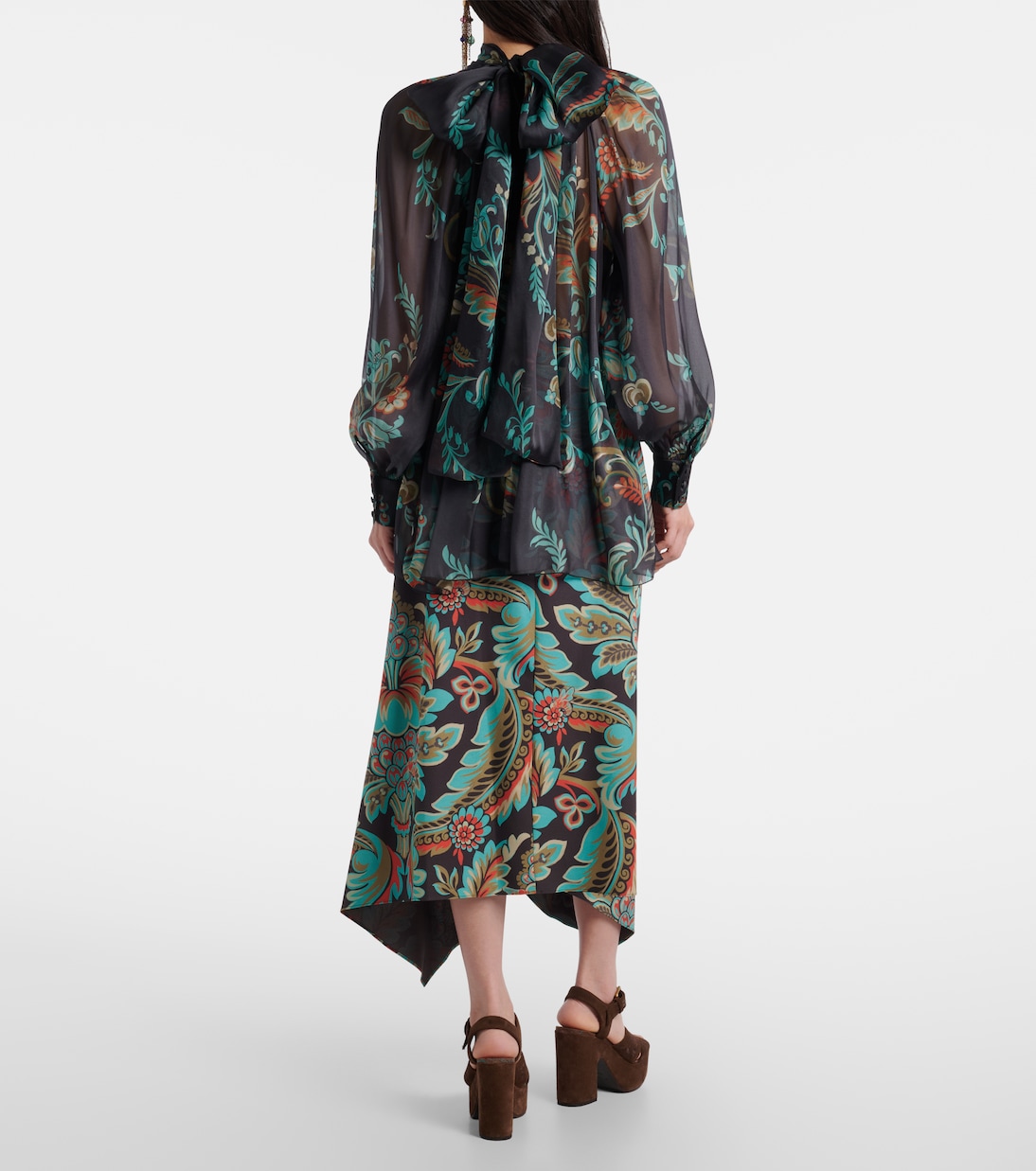 Blusa de chifón de seda floral | Etro