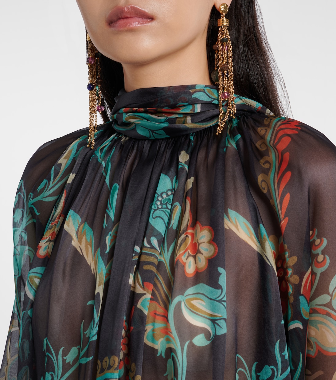 Blusa de chifón de seda floral | Etro