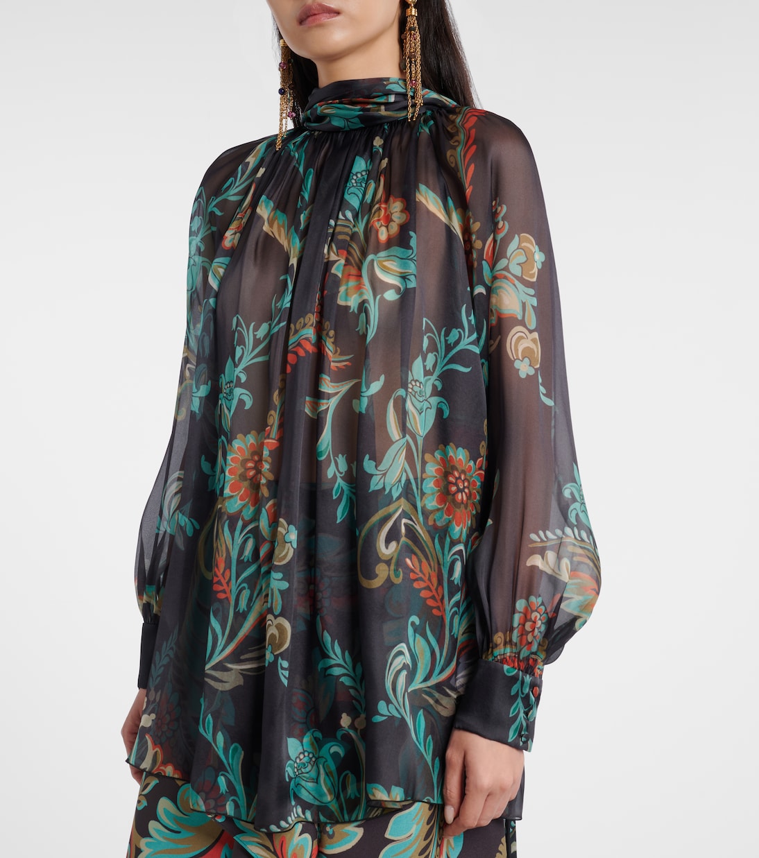 Blusa de chifón de seda floral | Etro