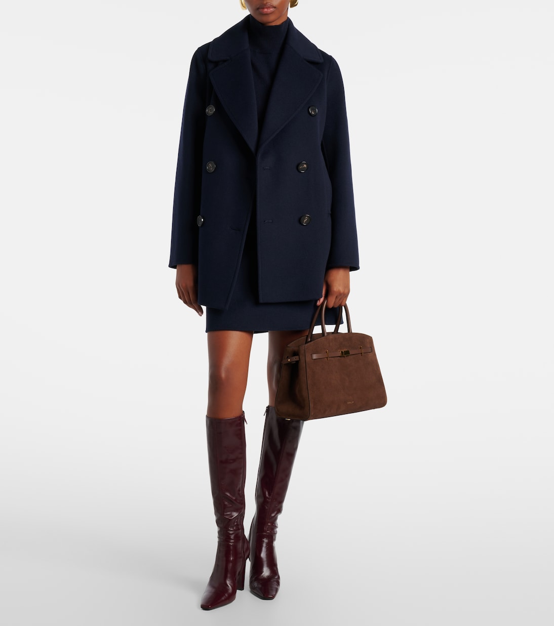 Tote Bag Hudson Medium aus Veloursleder | DeMellier