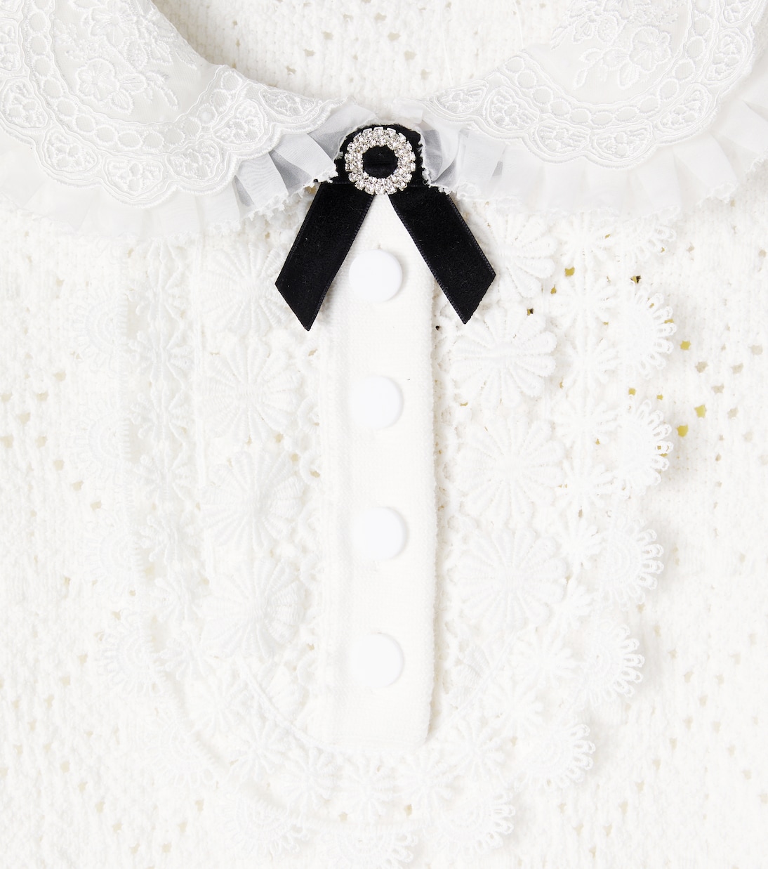 Lacee-trimmed pointelle dress | Self-Portrait Kids