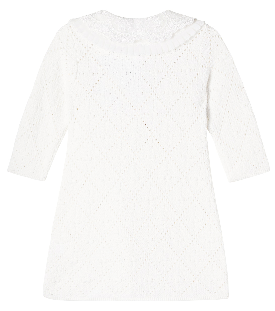 Lacee-trimmed pointelle dress | Self-Portrait Kids