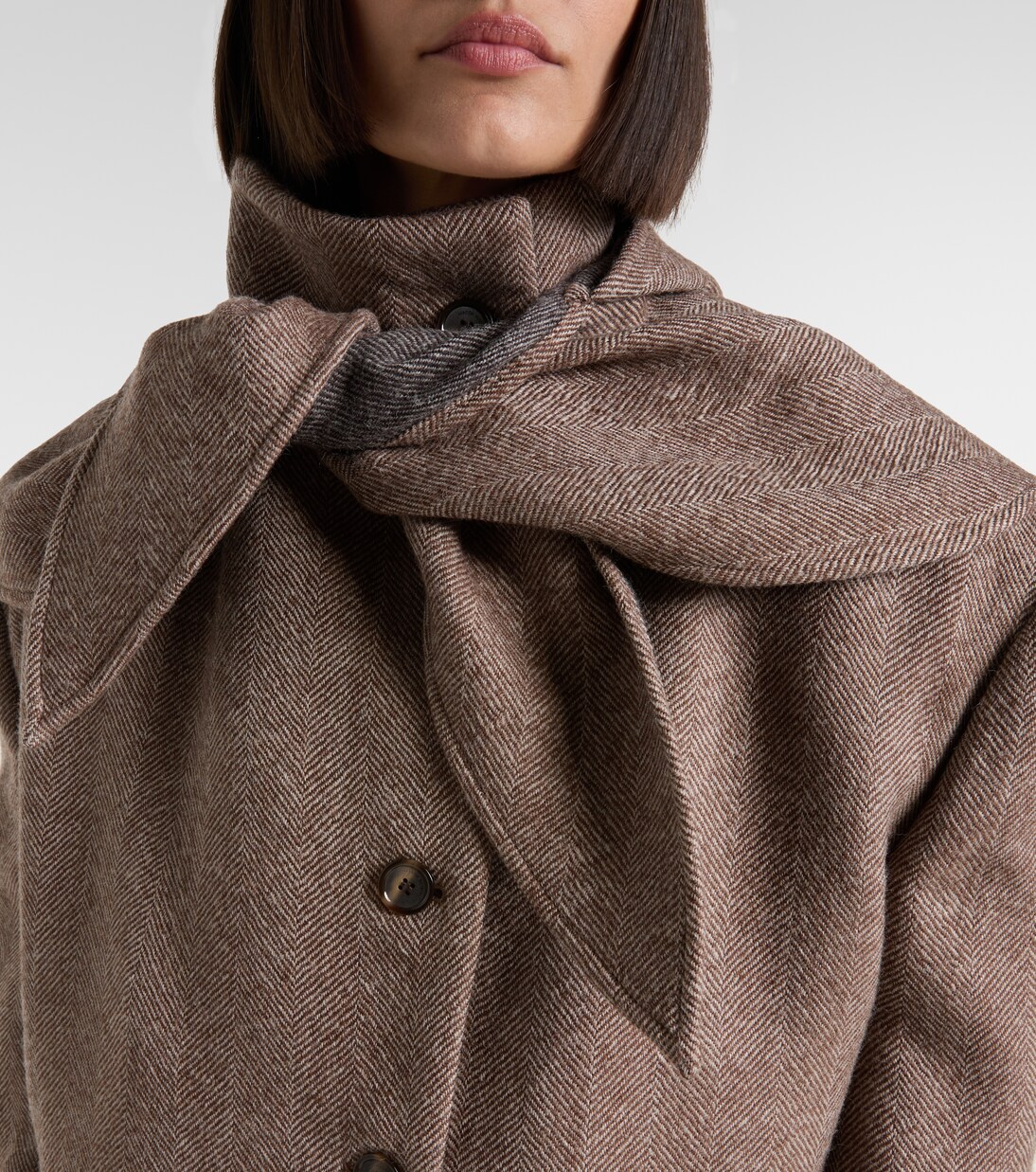 Herringbone hooded wool-blend blazer | Magda Butrym
