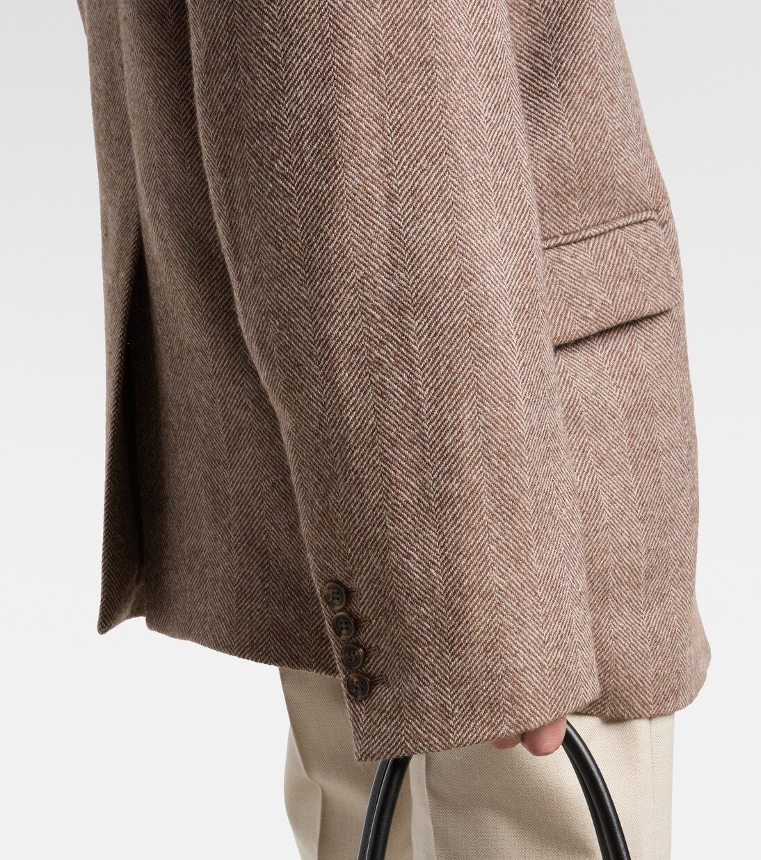Herringbone hooded wool-blend blazer | Magda Butrym