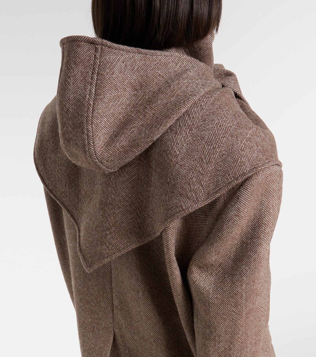 Herringbone hooded wool-blend blazer | Magda Butrym