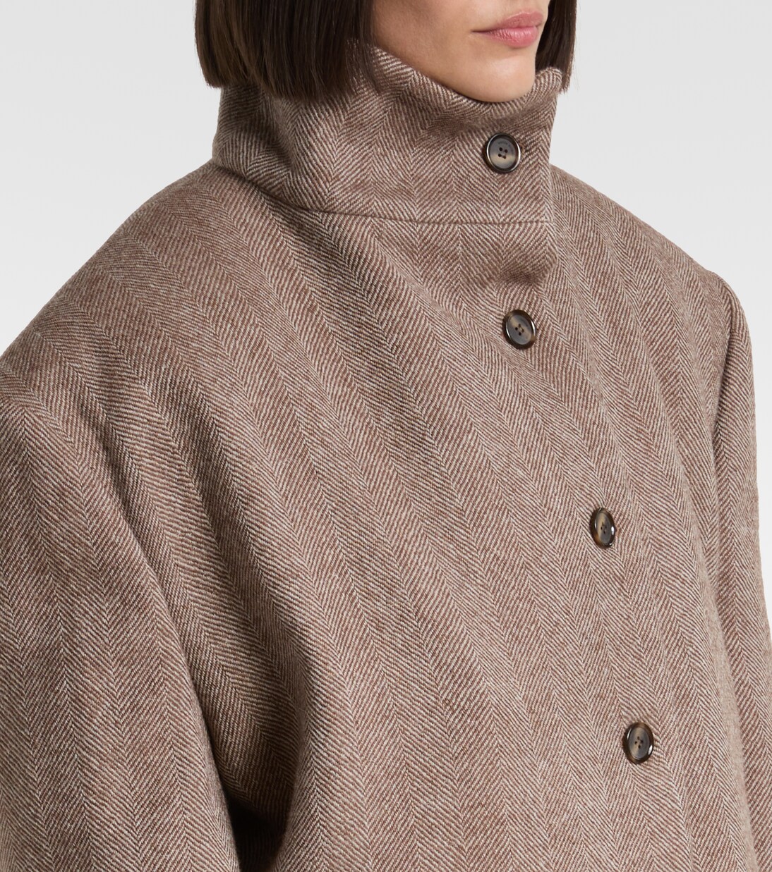 Herringbone hooded wool-blend blazer | Magda Butrym