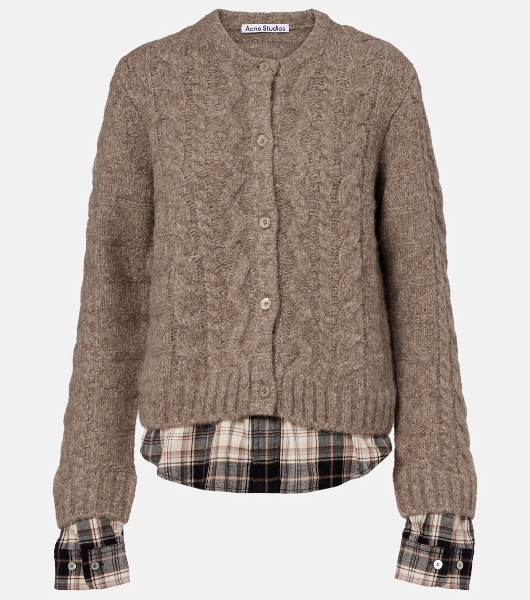 Kunch layered alpaca and yak-blend cardigan | Acne Studios