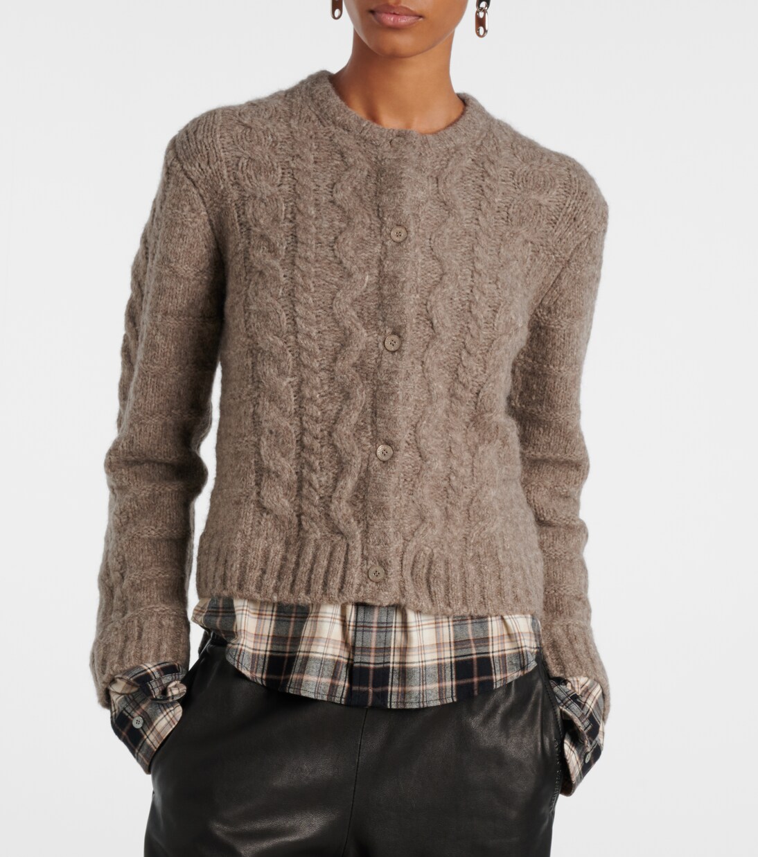 Kunch layered alpaca and yak-blend cardigan | Acne Studios