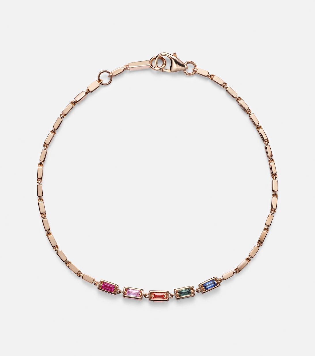 Block-Chain Mini 18kt rose gold bangle with sapphires | Suzanne Kalan