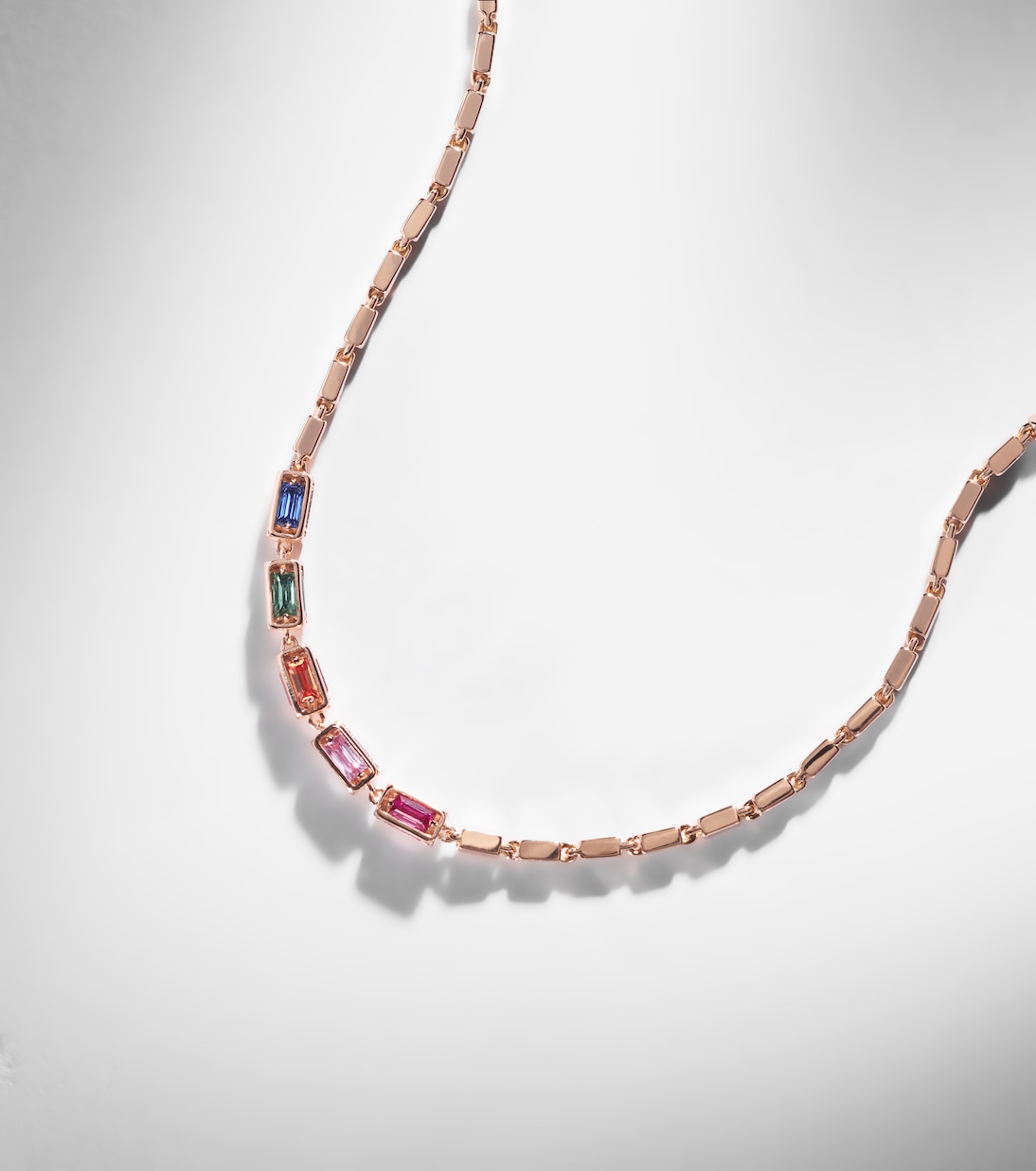 Block-Chain Mini 18kt rose gold bangle with sapphires | Suzanne Kalan