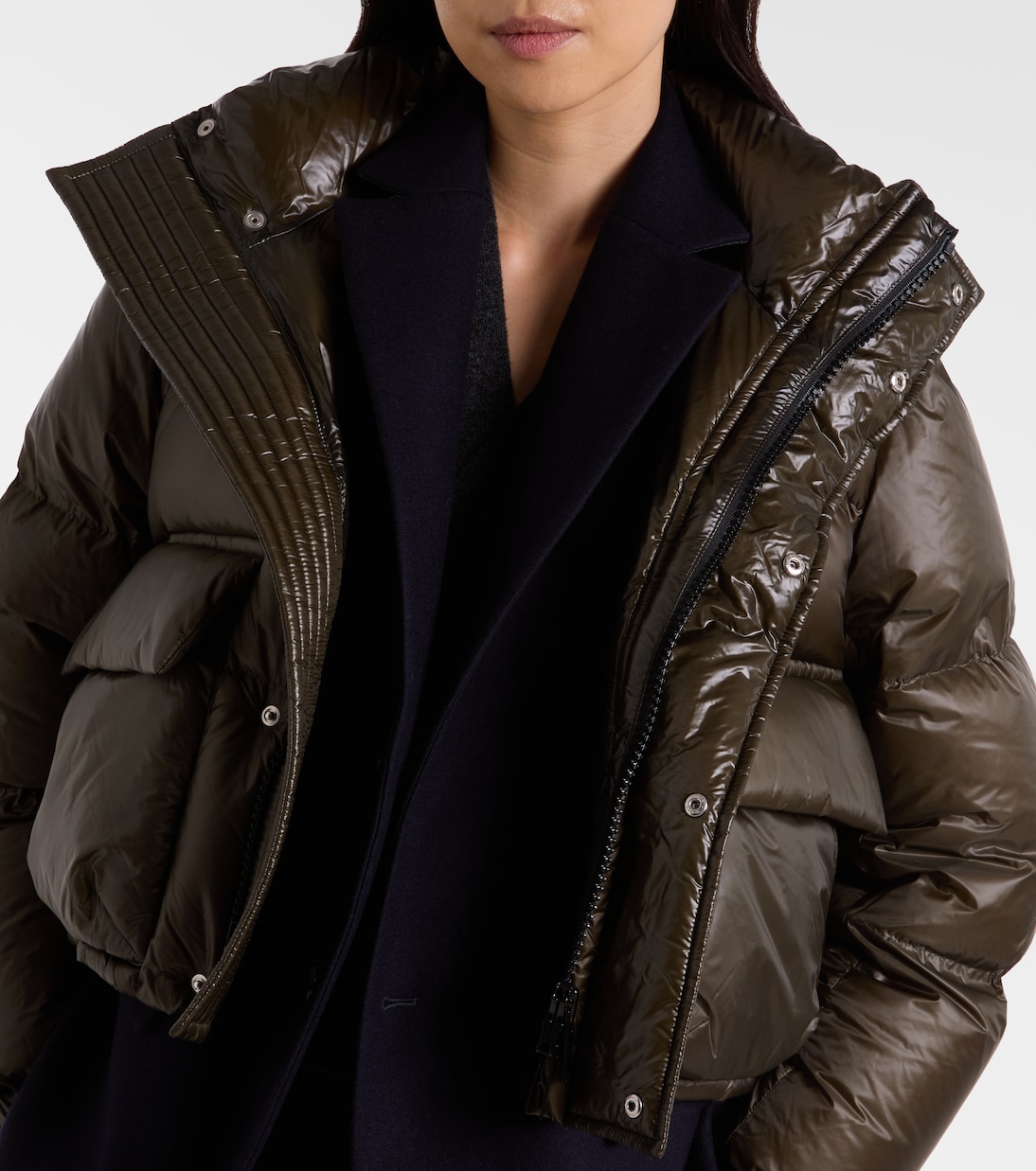 Layered wool down jacket | Sacai